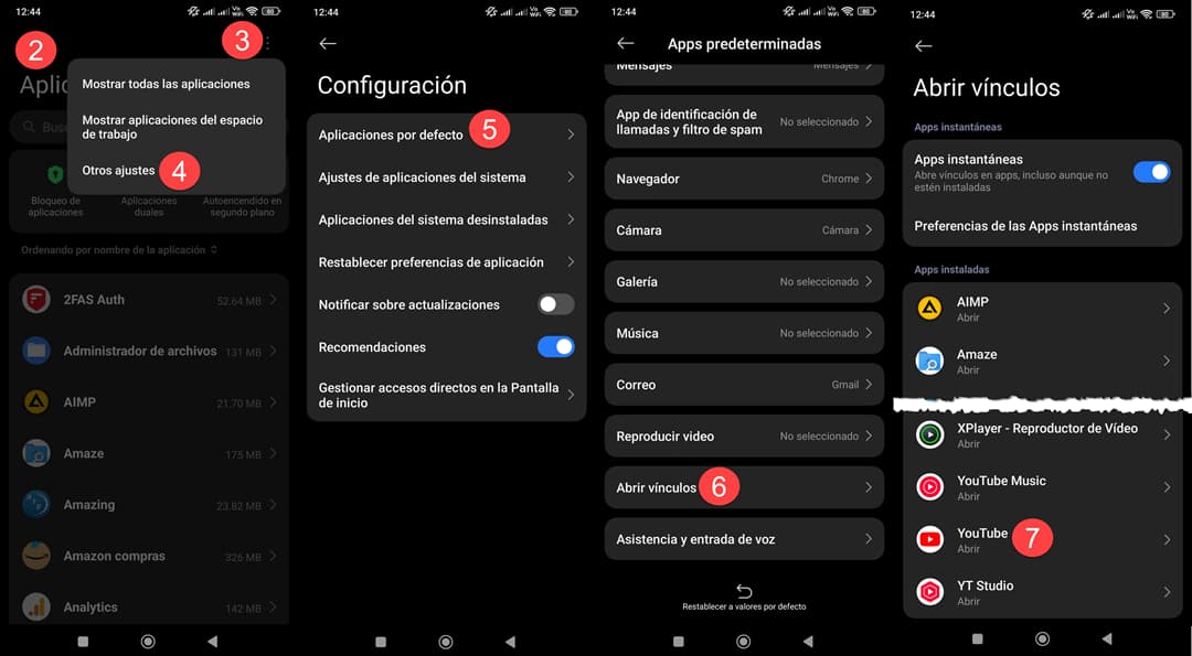 youtube app predeterminada eliminar